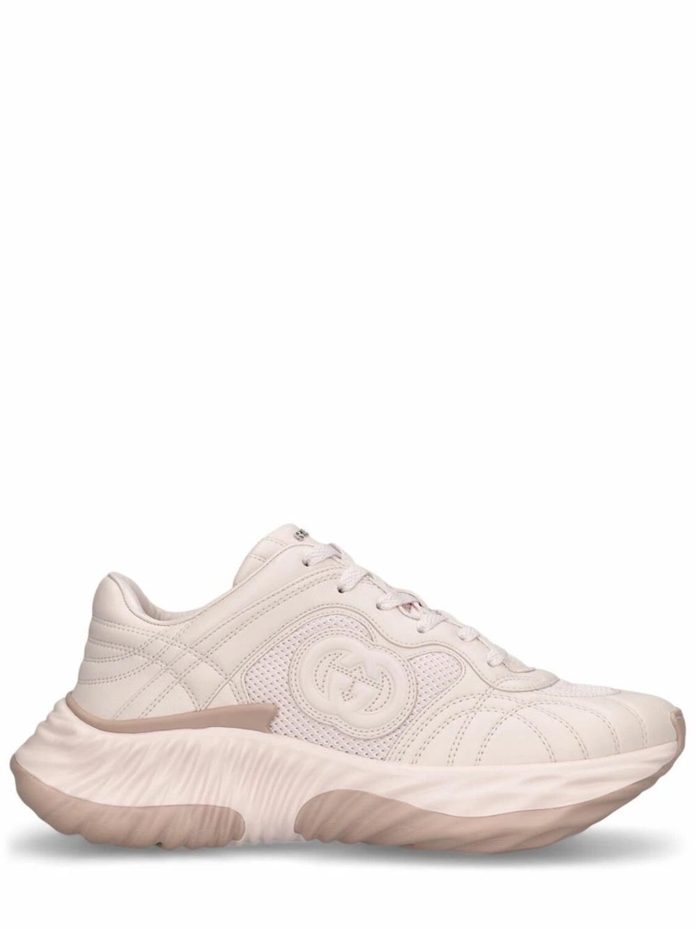 Gucci Pale Pink 65mm Ripple Leather Sneakers 39.5
